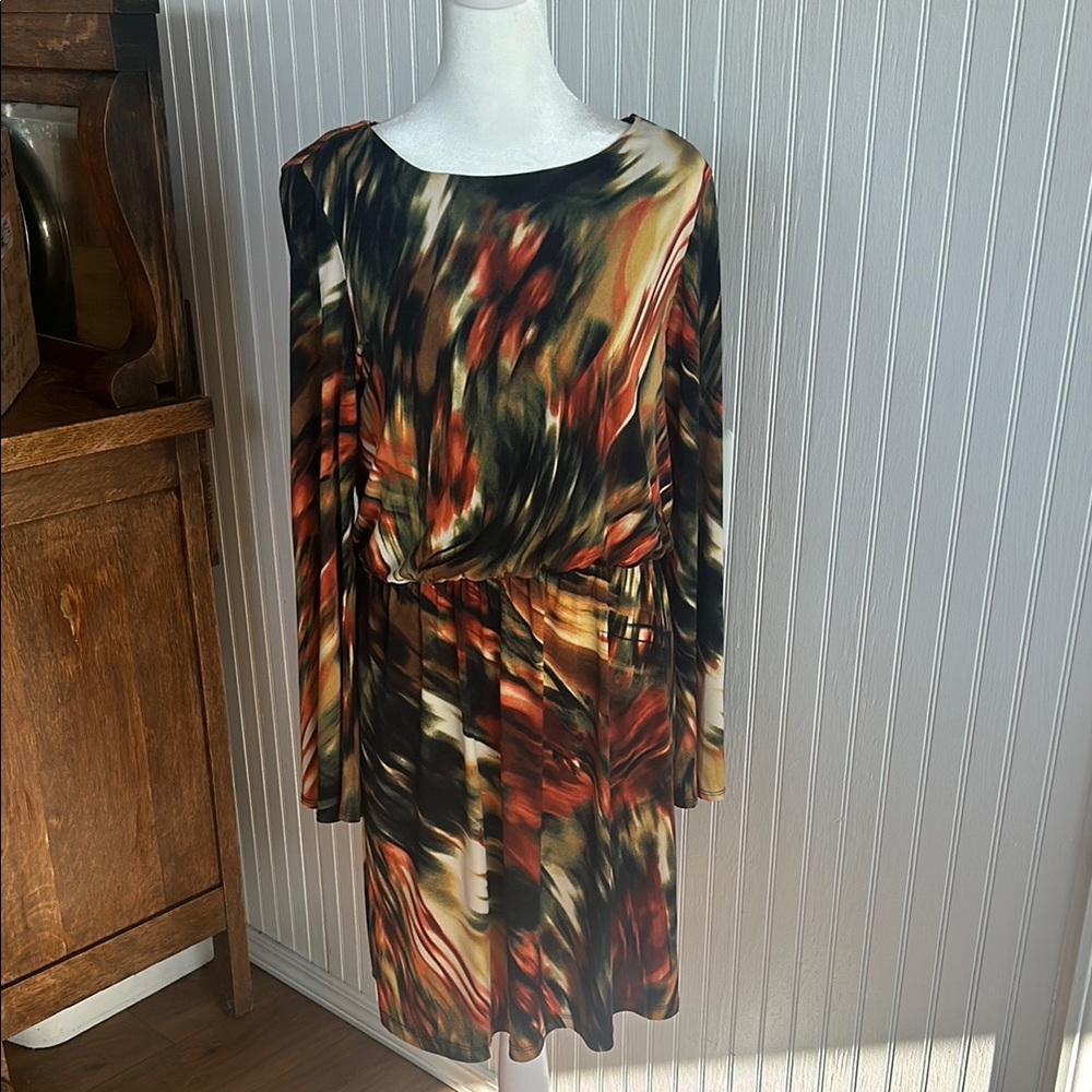 #soho dress with fall paint strokes